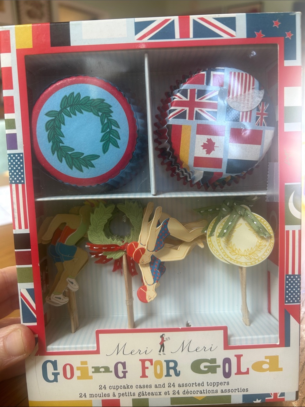 Meri Meri Blue, Red, Gold Cupcake Cases & Assorted Toppers
